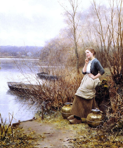  Daniel Ridgway Knight A Lovely Thought - Hand Painted Oil Painting