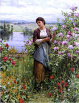  Daniel Ridgway Knight Julia among the Roses - Hand Painted Oil Painting
