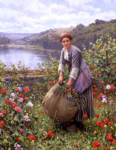  Daniel Ridgway Knight The Grass Cutter - Hand Painted Oil Painting