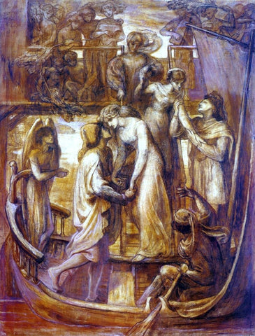  Dante Gabriel Rossetti The Boat of Love - Hand Painted Oil Painting