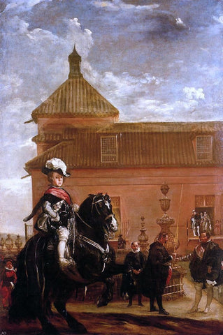  Diego Velazquez Prince Baltasar Carlos with the Count-Duke of Olivares at the Royal Mews - Hand Painted Oil Painting
