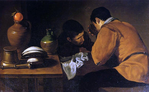  Diego Velazquez Two Young Men at a Table - Hand Painted Oil Painting