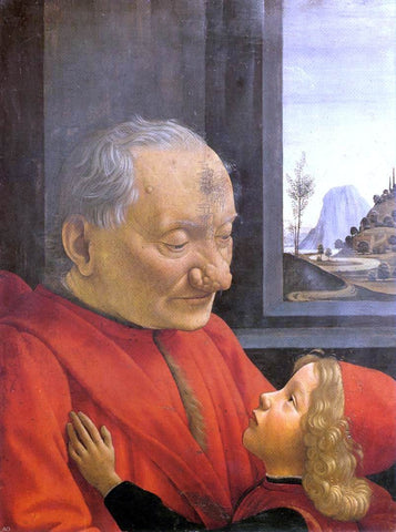  Domenico Ghirlandaio An Old Man and His Grandson - Hand Painted Oil Painting