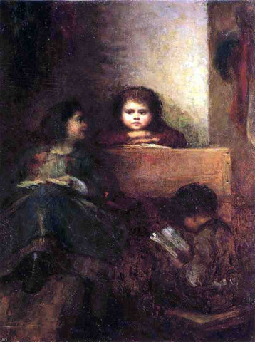  Eastman Johnson Children Reading - Hand Painted Oil Painting