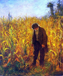  Eastman Johnson Man in a Cornfield - Hand Painted Oil Painting