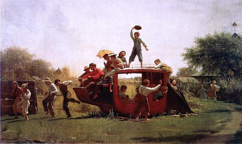  Eastman Johnson The Old Stagecoach - Hand Painted Oil Painting