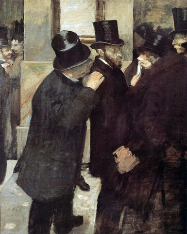  Edgar Degas Portraits, at the Stock Exchange - Hand Painted Oil Painting