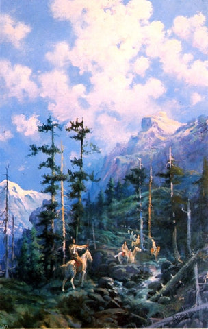  Edgar Samuel Paxson On Lolo Trail - Hand Painted Oil Painting