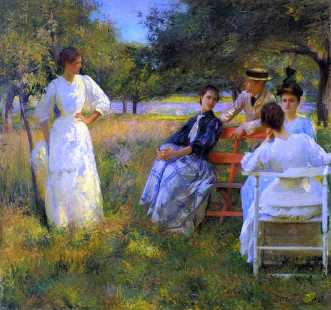  Edmund Tarbell In the Orchard - Hand Painted Oil Painting