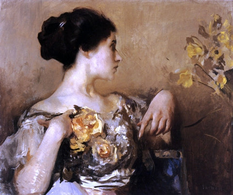  Edmund Tarbell Lady with a Corsage - Hand Painted Oil Painting