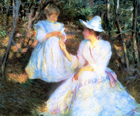  Edmund Tarbell A Mother and Child in Pine Woods - Hand Painted Oil Painting