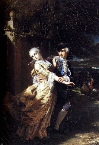  Edouard Louis Dubufe Lovelace's Kidnaping Of Clarissa Harlowe - Hand Painted Oil Painting