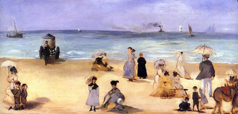  Edouard Manet On the Beach at Boulogne - Hand Painted Oil Painting