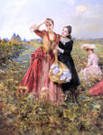  Eduardo Leon Garrido Picking Wildflowers - Hand Painted Oil Painting