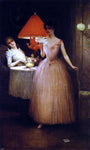  Edward Percy Moran An Invitation - Hand Painted Oil Painting