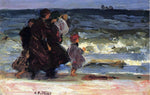  Edward Potthast Family at the Beach - Hand Painted Oil Painting