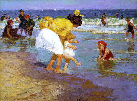  Edward Potthast At the Seaside - Hand Painted Oil Painting