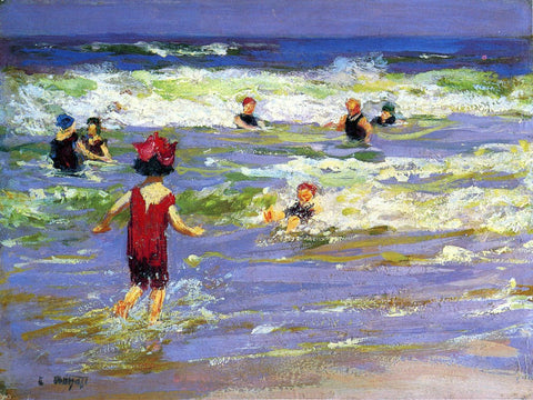  Edward Potthast Little Sea Bather - Hand Painted Oil Painting
