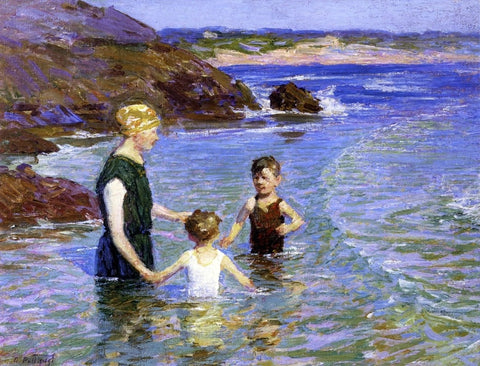  Edward Potthast Summer Wading - Hand Painted Oil Painting