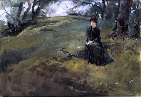  Edwin Austin Abbey Young Woman in the Woods - Hand Painted Oil Painting