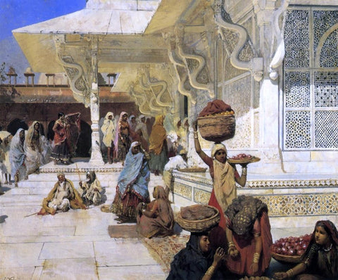  Edwin Lord Weeks Festival at Fatehpur Sikri - Hand Painted Oil Painting