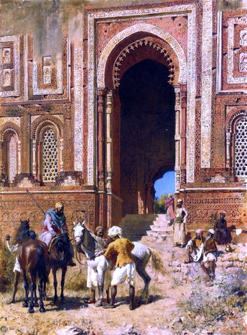  Edwin Lord Weeks Indian Horsemen at the Gateway of Alah-ou-din, Old Delhi - Hand Painted Oil Painting