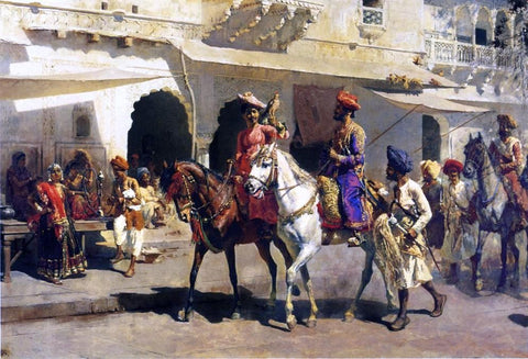  Edwin Lord Weeks Leaving for the Hunt at Gwalior - Hand Painted Oil Painting