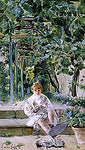  Emilio Sala y Frances Nina en el Jardin - Hand Painted Oil Painting