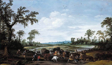  Esaias Van de Velde Bandits Attacking a Caravan of Travellers - Hand Painted Oil Painting
