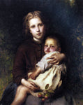  Etienne Adolphe Piot Sisterly Love - Hand Painted Oil Painting