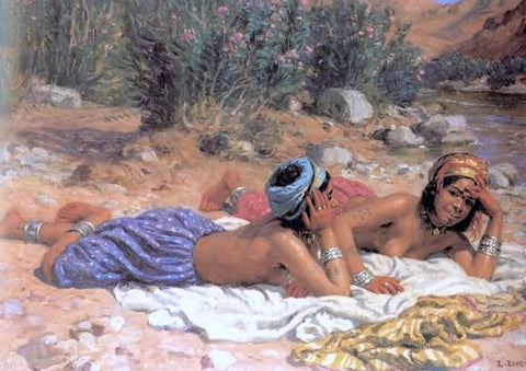  Etienne Dinet Bathers Resting - Hand Painted Oil Painting