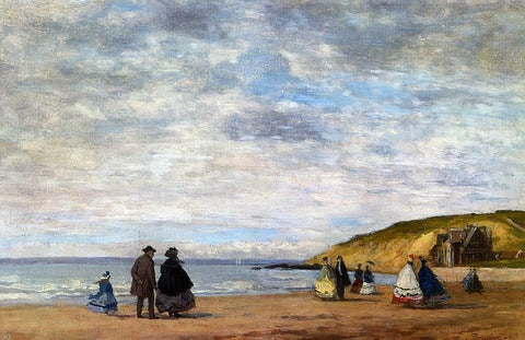  Eugene-Louis Boudin A Walk on the Beach - Hand Painted Oil Painting