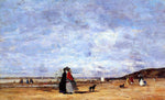  Eugene-Louis Boudin Elegant Women on the Beach - Hand Painted Oil Painting