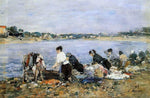  Eugene-Louis Boudin Laundresses - Hand Painted Oil Painting