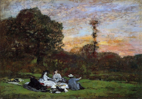  Eugene-Louis Boudin Luncheon on the Grass, the Family of Eugene Manet - Hand Painted Oil Painting
