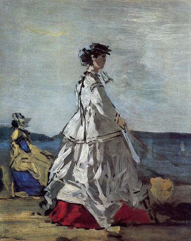  Eugene-Louis Boudin Princess Metternich on the Beach - Hand Painted Oil Painting