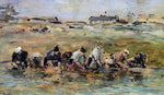  Eugene-Louis Boudin Study of Laundresses - Hand Painted Oil Painting