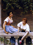  Eugene De Blaas The Unseen Suitor - Hand Painted Oil Painting