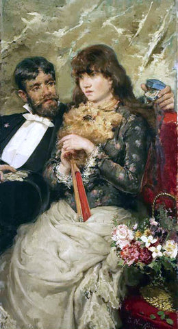  Eugenio Oliva Y Rodrigo Hombre y Mujer - Hand Painted Oil Painting