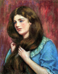  Federico Zandomeneghi Portrait of a Young Beauty - Hand Painted Oil Painting