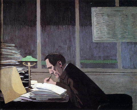  Felix Vallotton Felix Feneon at the Revue Blanche - Hand Painted Oil Painting
