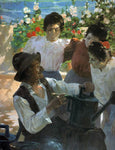  Fernando Cabrera Canto Escena en el Jardin - Hand Painted Oil Painting