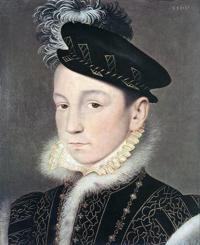  Francois Clouet Portrait of King Charles IX of France - Hand Painted Oil Painting