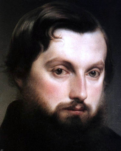  Francesco Hayez Portrait of Gian Giacomo Poldi Pezzoli (detail) - Hand Painted Oil Painting