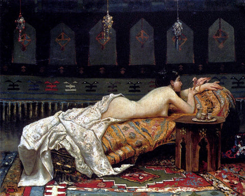  Francesco Paolo Michetti Odalisque - Hand Painted Oil Painting