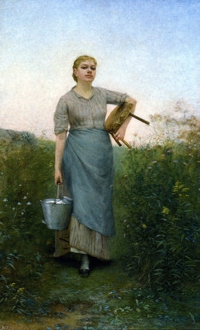  Francis David Millet A Broadway Milkmaid - Hand Painted Oil Painting