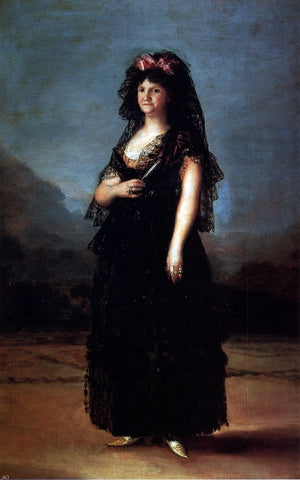 Francisco Jose de Goya Y Lucientes Queen Maria Luisa Wearing a Mantilla - Hand Painted Oil Painting