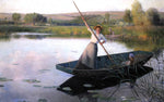  Frank C Penfold Ferry at Longpre - Hand Painted Oil Painting