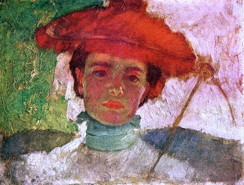  Frank Duveneck Girl with Parasol - Hand Painted Oil Painting