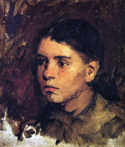  Frank Duveneck Head of a Young Girl - Hand Painted Oil Painting